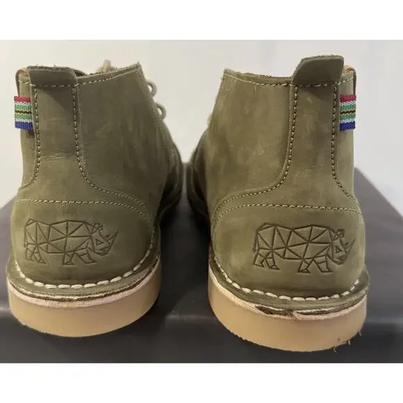 Veldskoen SORAI Leather Chukka Boots Olive Green Safari Rhino Design M10 W11.5 - Picture 4 of 10